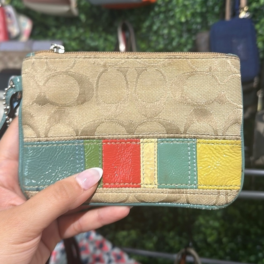 Multi color small coach wristlet
